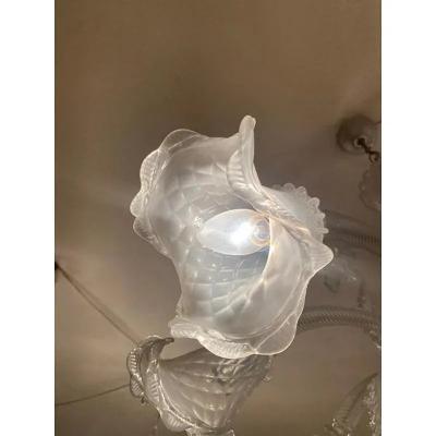  SimoEng Italian Style Murano Glass in Transparent and Sand Chandelier by Simoeng
