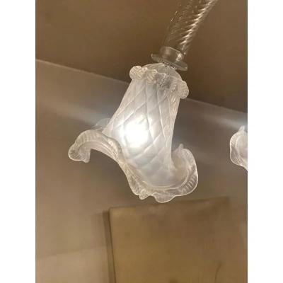  SimoEng Italian Style Murano Glass in Transparent and Sand Chandelier by Simoeng