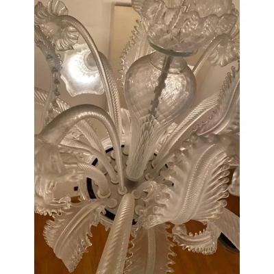  SimoEng Italian Style Murano Glass in Transparent and Sand Chandelier by Simoeng