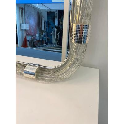  SimoEng Italian Torciglione Murano Style Glass Wall Mirror by SimoEng