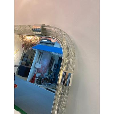  SimoEng Italian Torciglione Murano Style Glass Wall Mirror by SimoEng