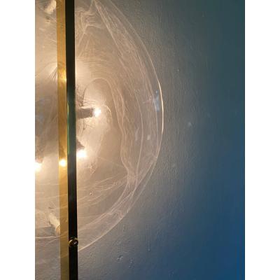  SimoEng Italian Venied White Alabastro Disc Murano Glass Gold24k Wall Sconce by SimoEng