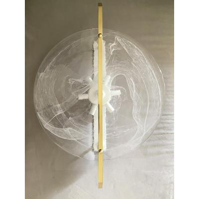  SimoEng Italian Venied White Alabastro Disc Murano Glass Gold24k Wall Sconce by SimoEng