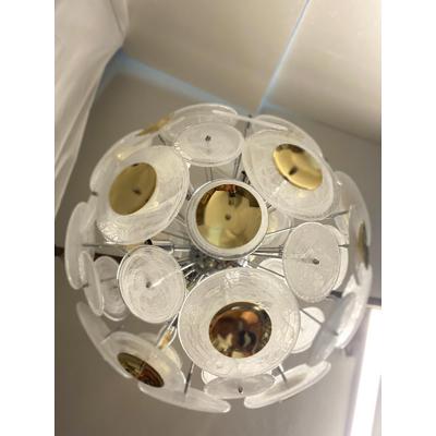  SimoEng Italian Venied White Alabastro Murano Glass Sputnik Chandelier