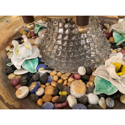 SimoEng Italian Vintage Murano Glass Floor Lamp With Working Water Fountain