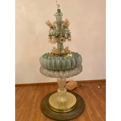 SimoEng Italian Vintage Murano Glass Floor Lamp With Working Water Fountain