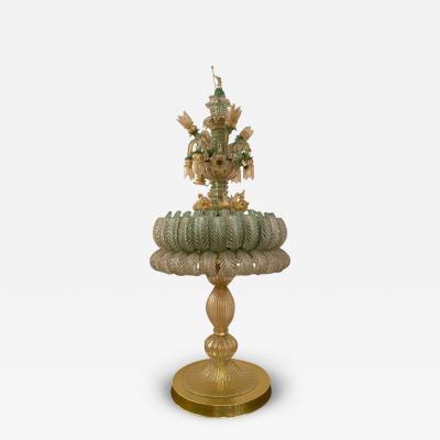  SimoEng Italian Vintage Murano Glass Floor Lamp With Working Water Fountain