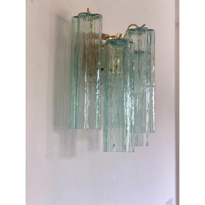  SimoEng Italian Wall Light Green Tronchi Murano Glass Wall Sconce