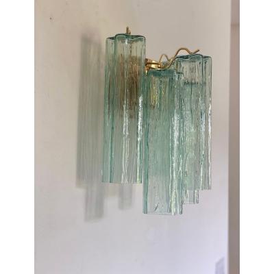  SimoEng Italian Wall Light Green Tronchi Murano Glass Wall Sconce