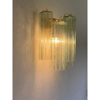  SimoEng Italian Wall Light Green Tronchi Murano Glass Wall Sconce