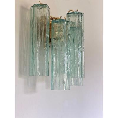  SimoEng Italian Wall Light Green Tronchi Murano Glass Wall Sconce