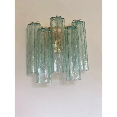  SimoEng Italian Wall Light Green Tronchi Murano Glass Wall Sconce