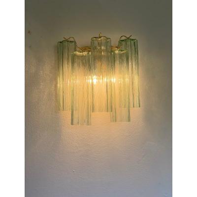  SimoEng Italian Wall Light Green Tronchi Murano Glass Wall Sconce