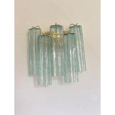  SimoEng Italian Wall Light Green Tronchi Murano Glass Wall Sconce