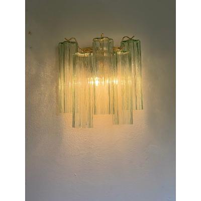  SimoEng Italian Wall Light Green Tronchi Murano Glass Wall Sconce