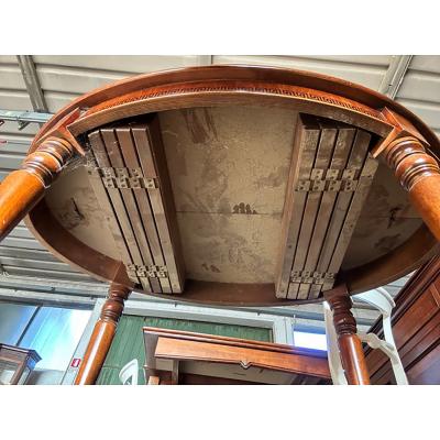  SimoEng Italian Warm Extendable Oval Table in Walnut and Maple