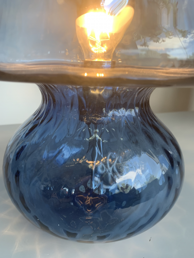  SimoEng Lamp in Blue Murano Glass With Ballotton 