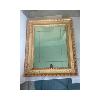  SimoEng Late 20th Century Venetian Mirror in Solid Linden Wood Hand Decorated