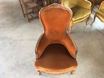  SimoEng Late 20th Century Walnut With Velvet Dralon Armchair