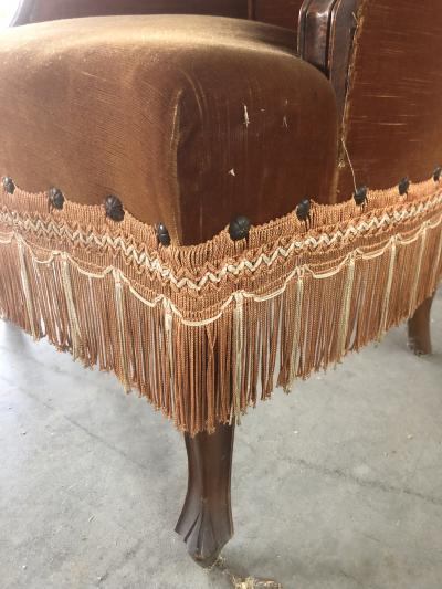  SimoEng Late 20th Century Walnut With Velvet Dralon Armchair