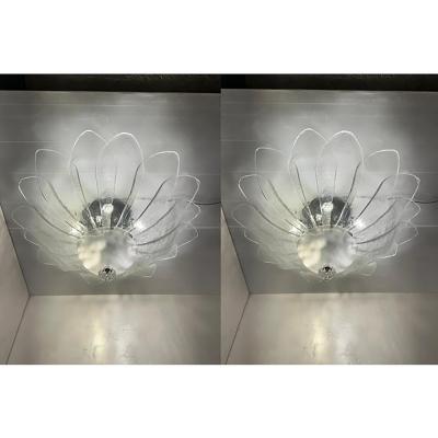  SimoEng Lot of 2 Murano Style Glass Sputnik Chandelier Flush Mount