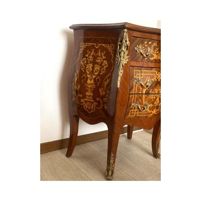  SimoEng Mid 20th Century Italian Inlaid Bedside Table