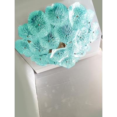  SimoEng Mid Century Modern Style Azure Floreal Italian Flush Mount in Murano Glass