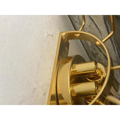  SimoEng Mid Century Modern Style Fum Squared Murano Glass Wall Sconce