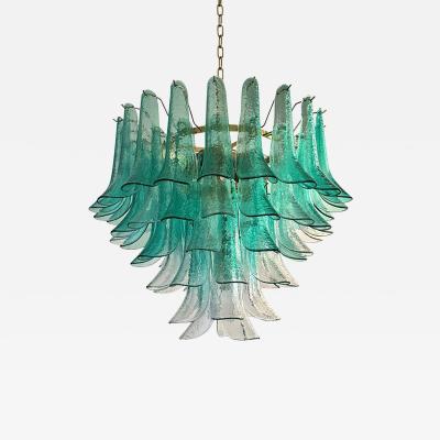  SimoEng Mid Century Modern Style Green Wather Sella Petali Chandelier in Mazzega Style