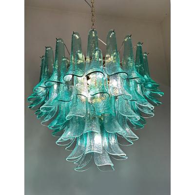  SimoEng Mid Century Modern Style Green Wather Sella Petali Chandelier in Mazzega Style