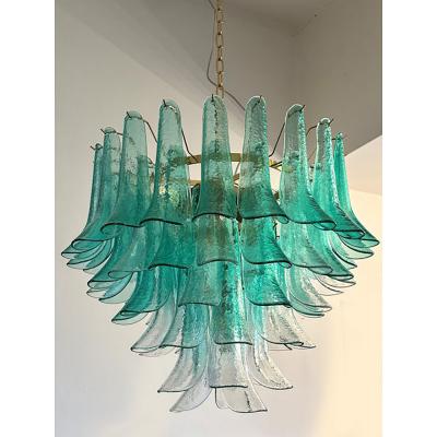  SimoEng Mid Century Modern Style Green Wather Sella Petali Chandelier in Mazzega Style