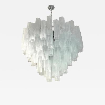  SimoEng Modern Large Venetian White Alabastro Tronchi Murano Glass Chandelier by Simoeng