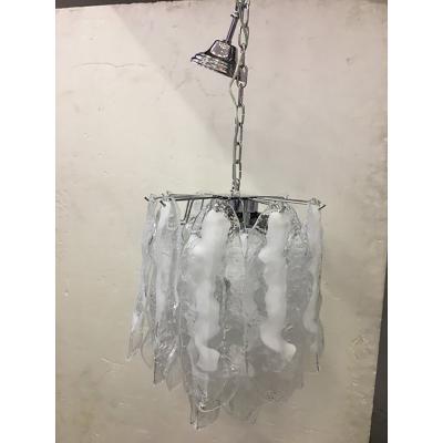  SimoEng Modern Murano Glass Fiamma Italian Chandelier in Venini Style