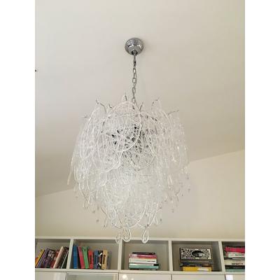  SimoEng Modern Murano Glass Ragnatela Italian Chandelier in Venini Style