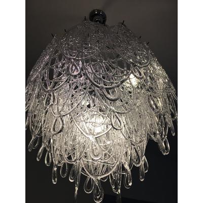 SimoEng Modern Murano Glass Ragnatela Italian Chandelier in Venini Style