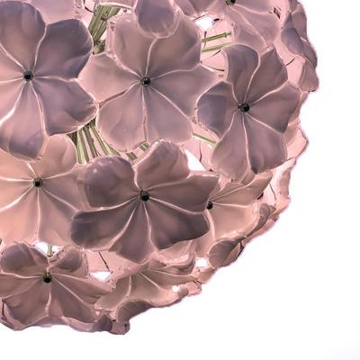  SimoEng Modern Venetian Pink Flowers Murano Style Glass Sputnik Chandelier