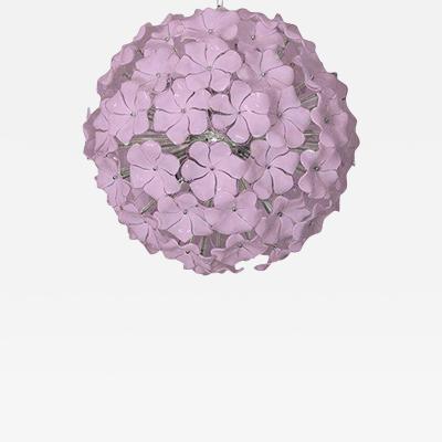  SimoEng Modern Venetian Pink Flowers Murano Style Glass Sputnik Chandelier