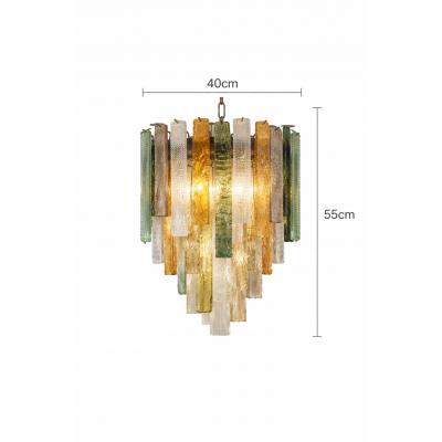  SimoEng Monumental Italian Rectangular Strip Listelli Murano Glass Chandelier