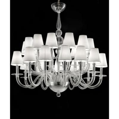  SimoEng Monumental Modern Transparent Murano Glass Chandelier by Simoeng for Simoeng