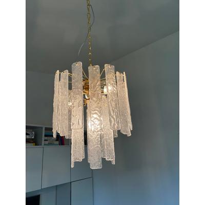  SimoEng Murano Glass Chandelier With Hammered Strips Listelli by Simoeng