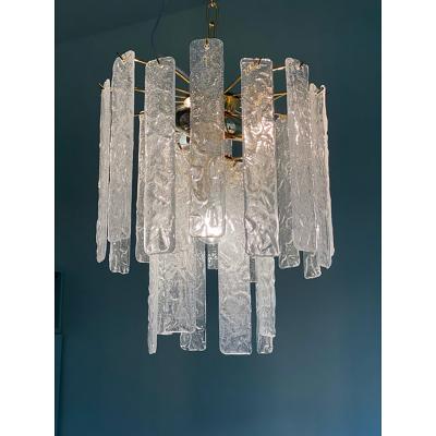  SimoEng Murano Glass Chandelier With Hammered Strips Listelli by Simoeng