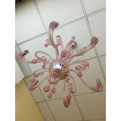  SimoEng Murano Glass Chandelier in Pink 6 Arms