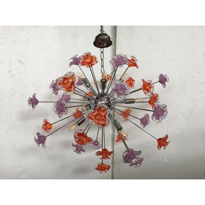  SimoEng Murano Glass Flowers Italian Sputnik Chandelier