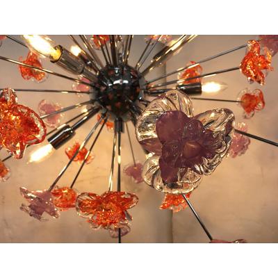  SimoEng Murano Glass Flowers Italian Sputnik Chandelier