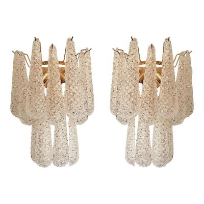  SimoEng Murano Glass Gold Wall Sconces by Simoeng Set of 2