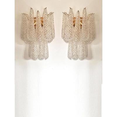  SimoEng Murano Glass Gold Wall Sconces by Simoeng Set of 2