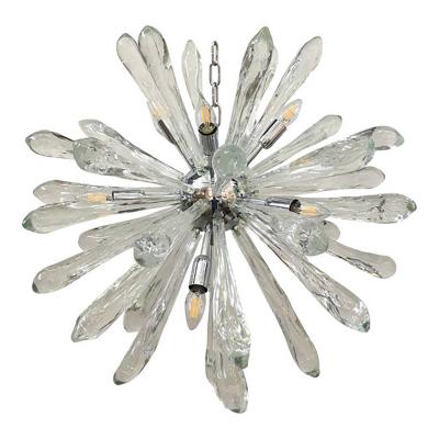  SimoEng Murano Glass Ice Clear Sputnik Italian Chandelier