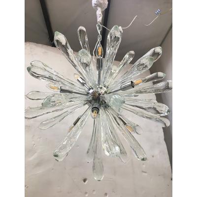  SimoEng Murano Glass Ice Clear Sputnik Italian Chandelier