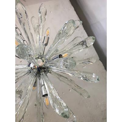  SimoEng Murano Glass Ice Clear Sputnik Italian Chandelier