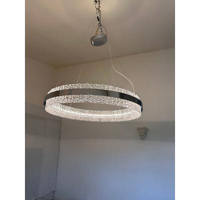  SimoEng Murano Glass Pendant Chandelier Hammered Clear
